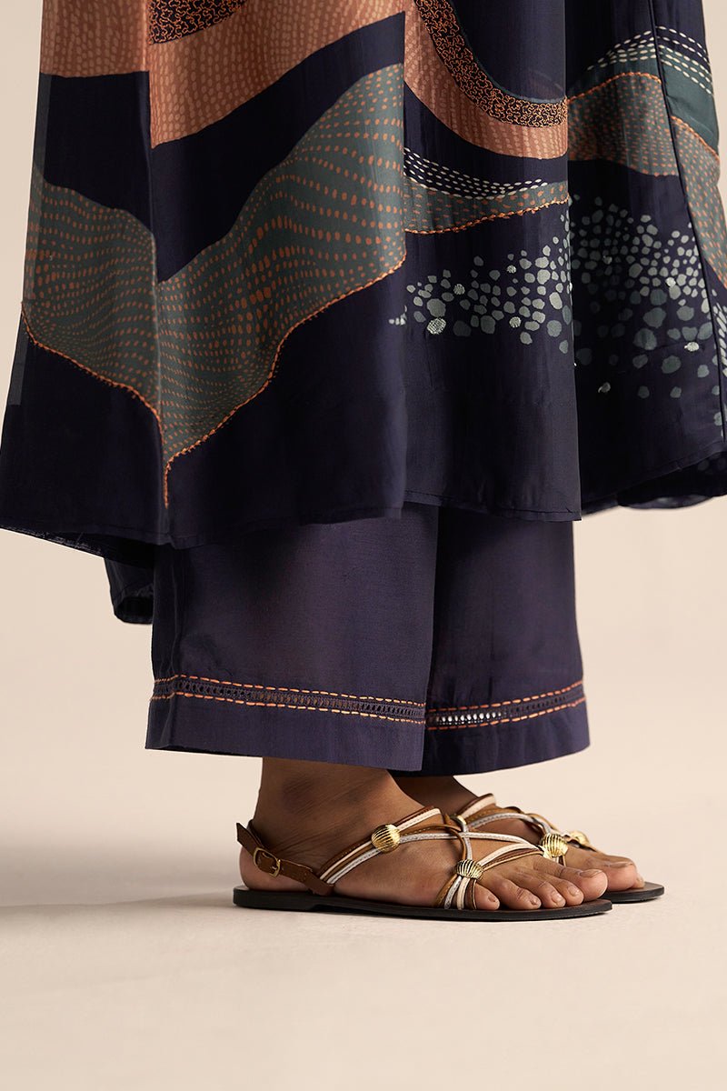 Outer Space Blue Silk Co-ord Set