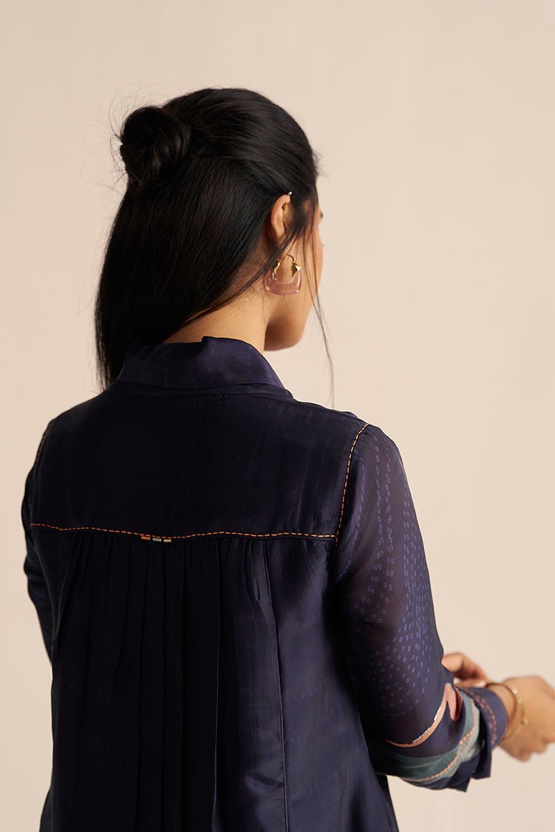 Outer Space Blue Silk Co-ord Set