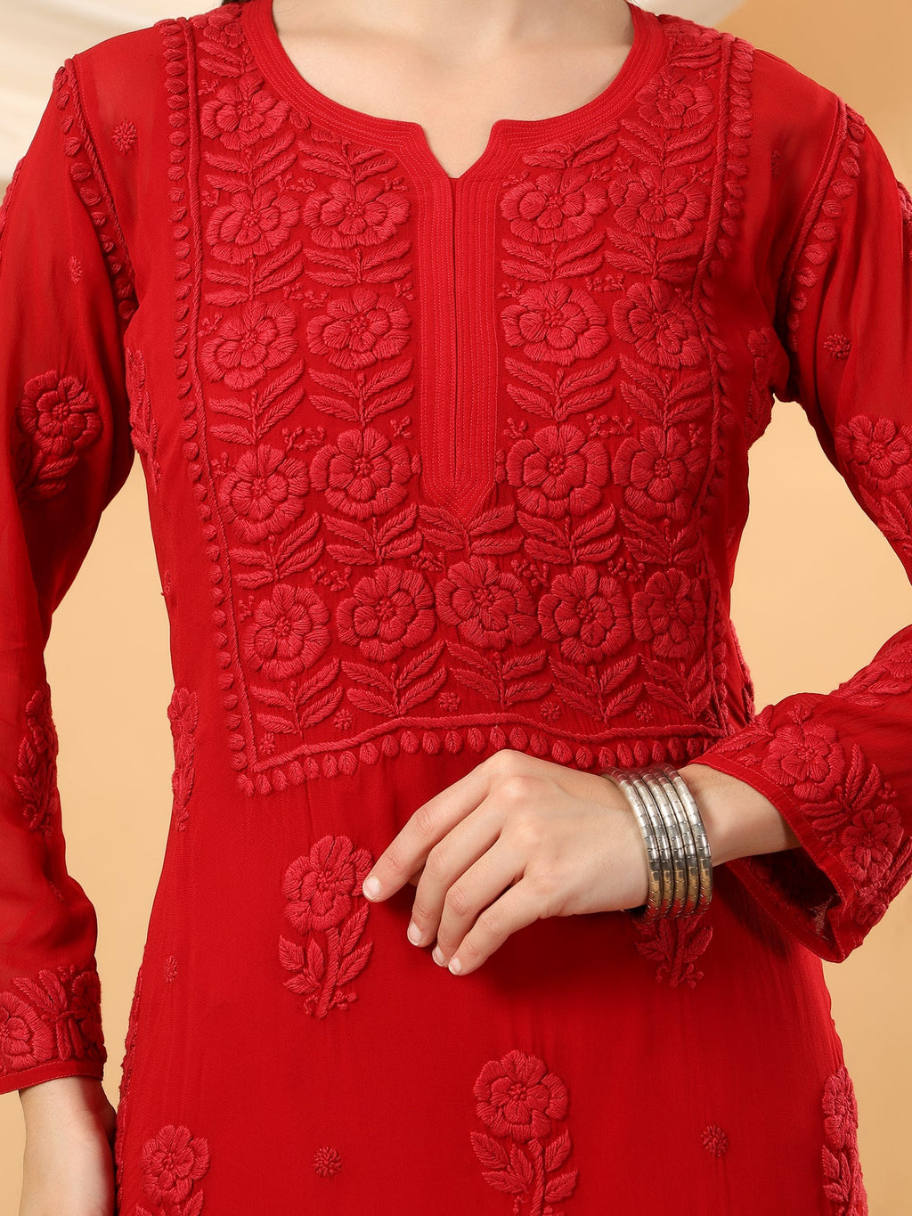 Rania Premium Viscose 5D Chikankari Straight Kurta