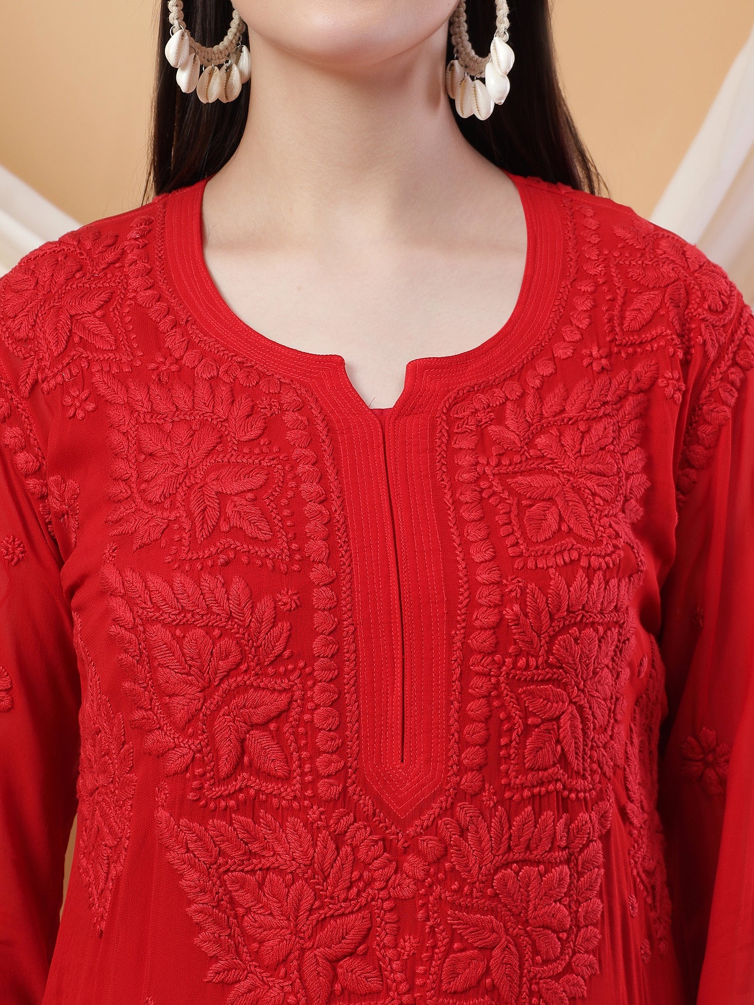 Dua Premium Viscose 3D Chikankari Straight Kurta