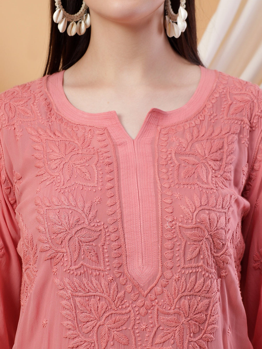 Dua Premium Viscose 3D Chikankari Straight Kurta