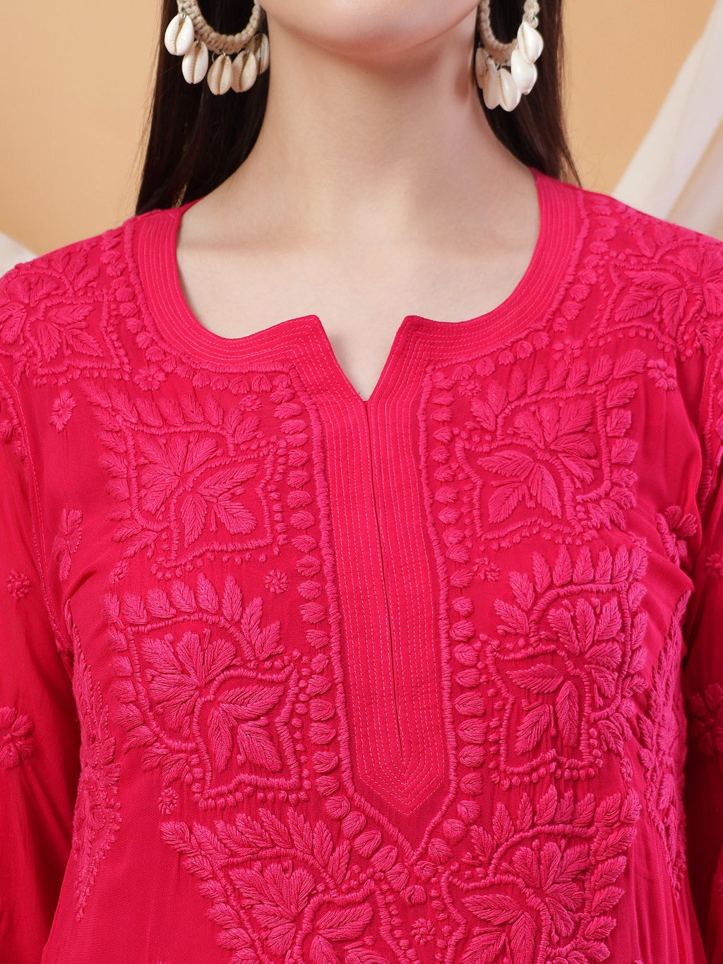 Dua Premium Viscose 3D Chikankari Straight Kurta