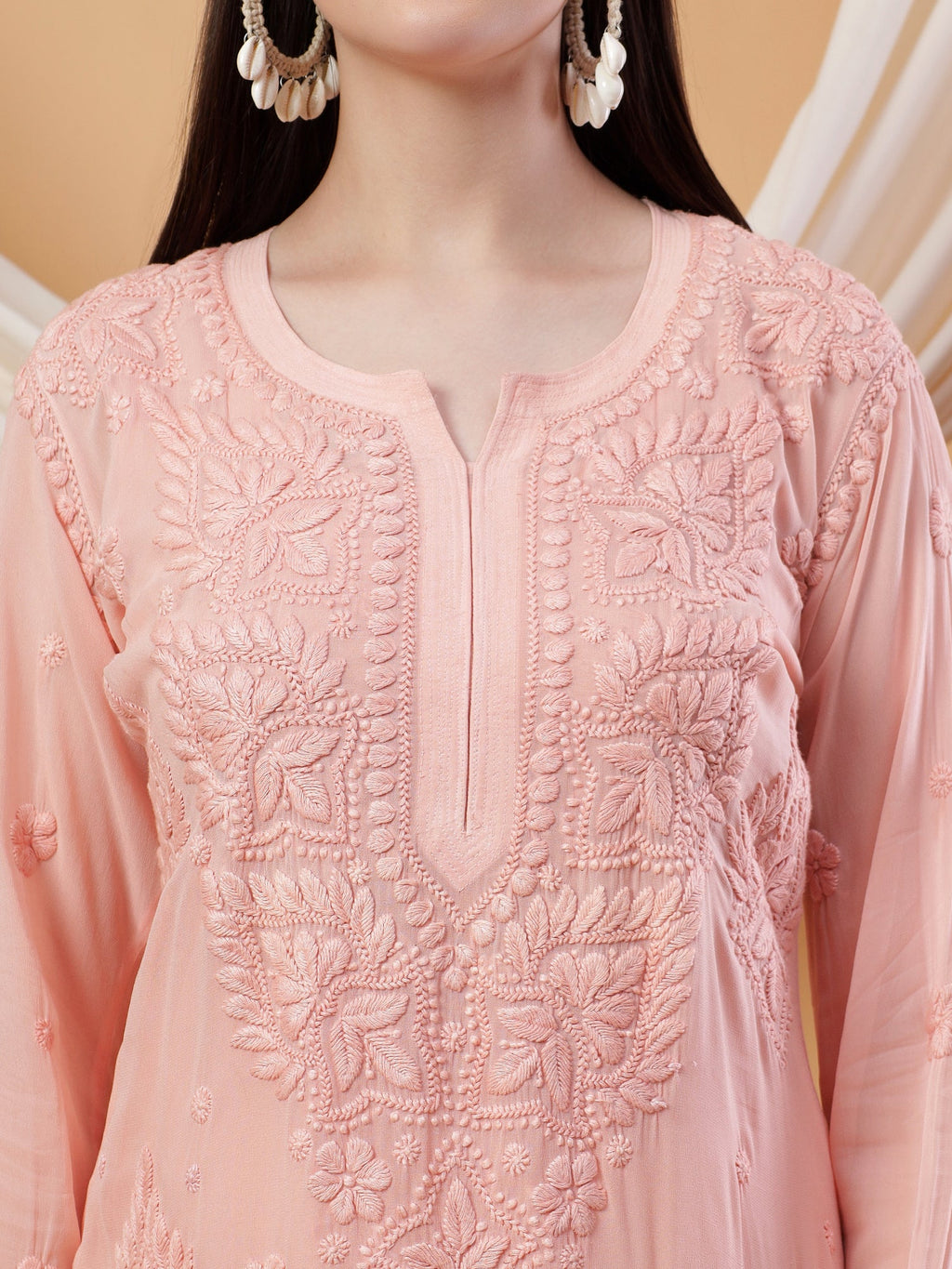 Dua Premium Viscose 3D Chikankari Straight Kurta