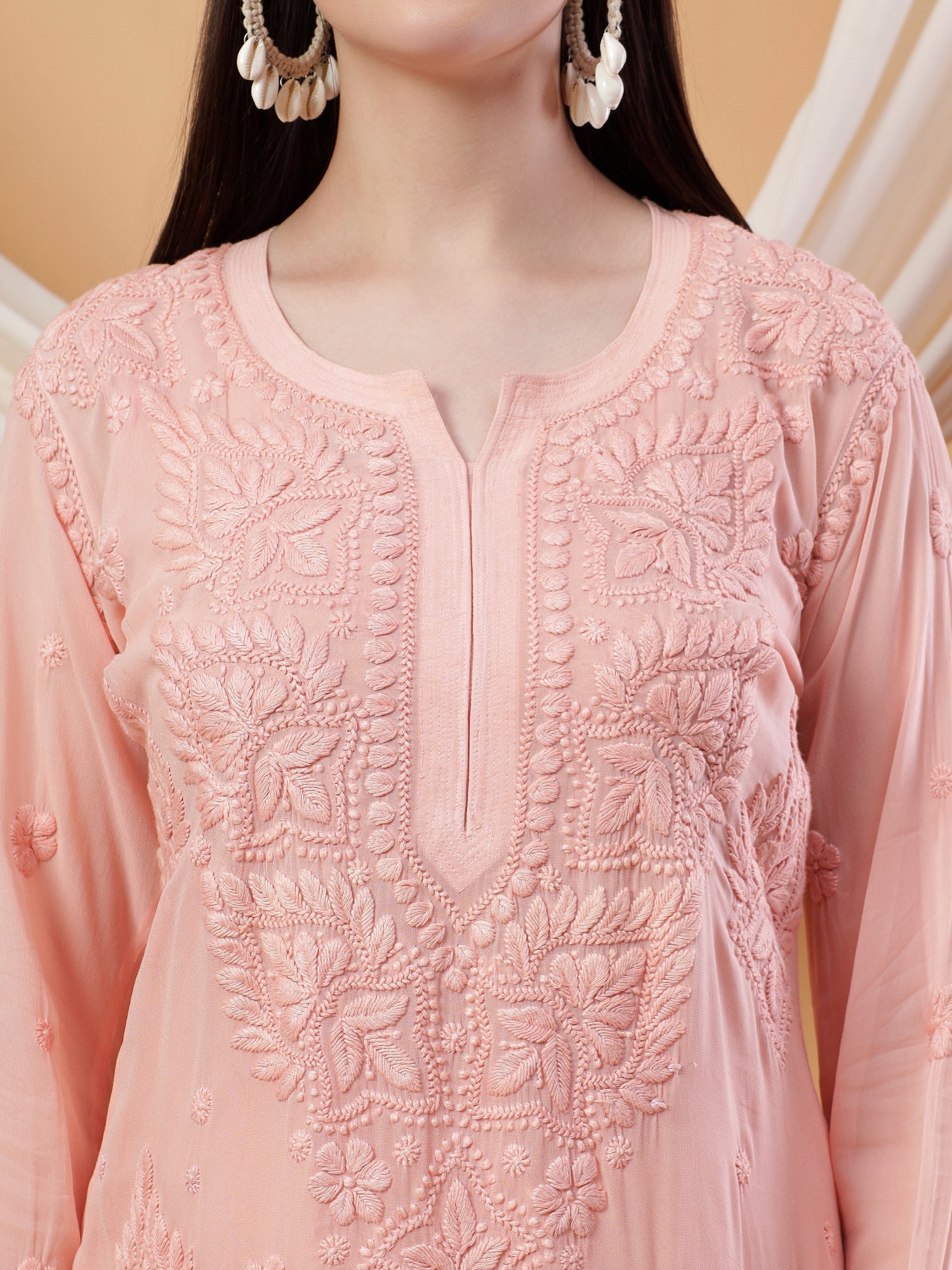 Dua Premium Viscose 3D Chikankari Straight Kurta