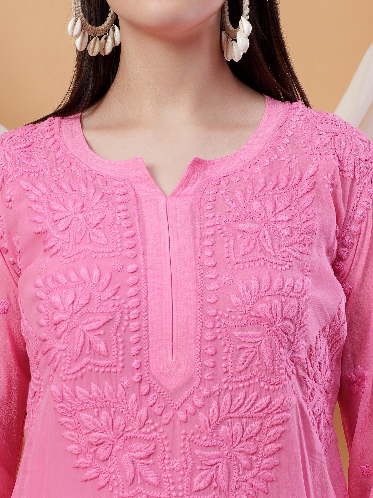 Dua Premium Viscose 3D Chikankari Straight Kurta