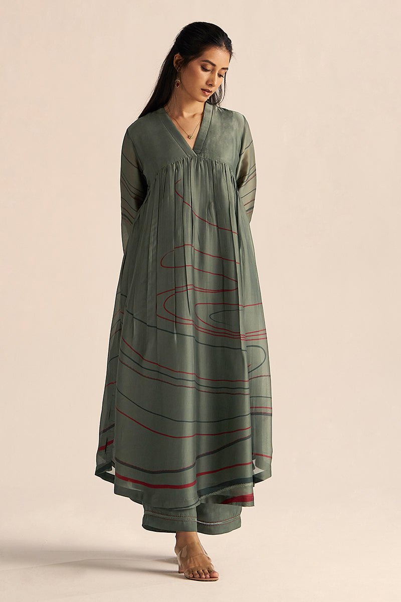 Cilantro Green Silk Co-ord Set