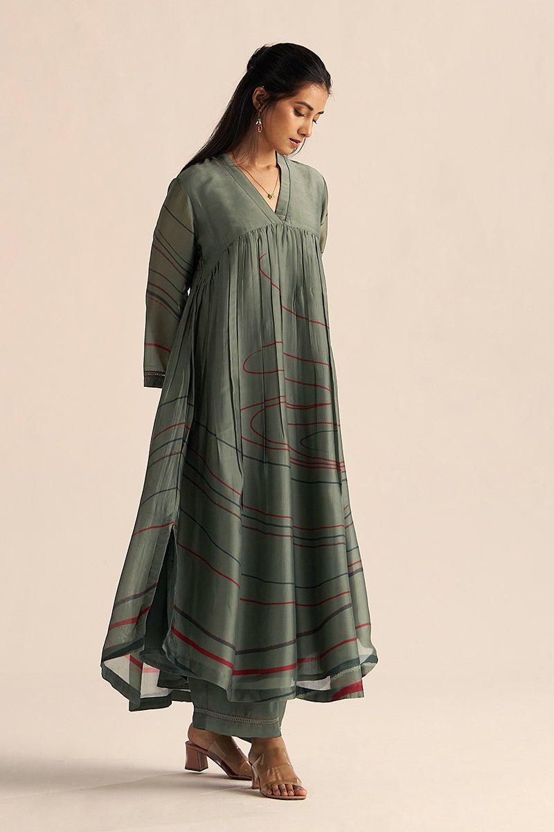 Cilantro Green Silk Co-ord Set