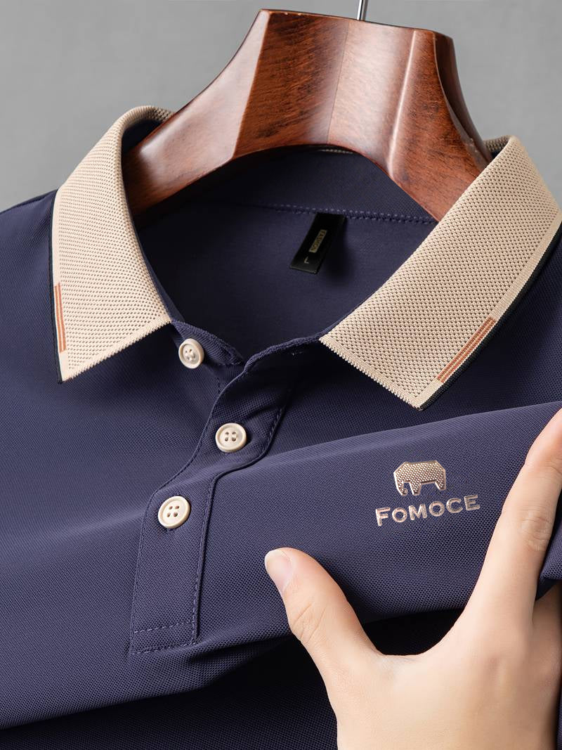 Premium Polo with Embroidered Logo & Contrast Collar