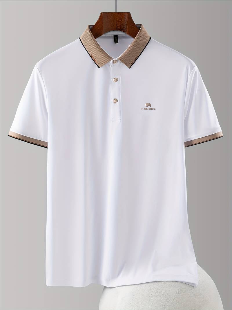 Premium Polo with Embroidered Logo & Contrast Collar