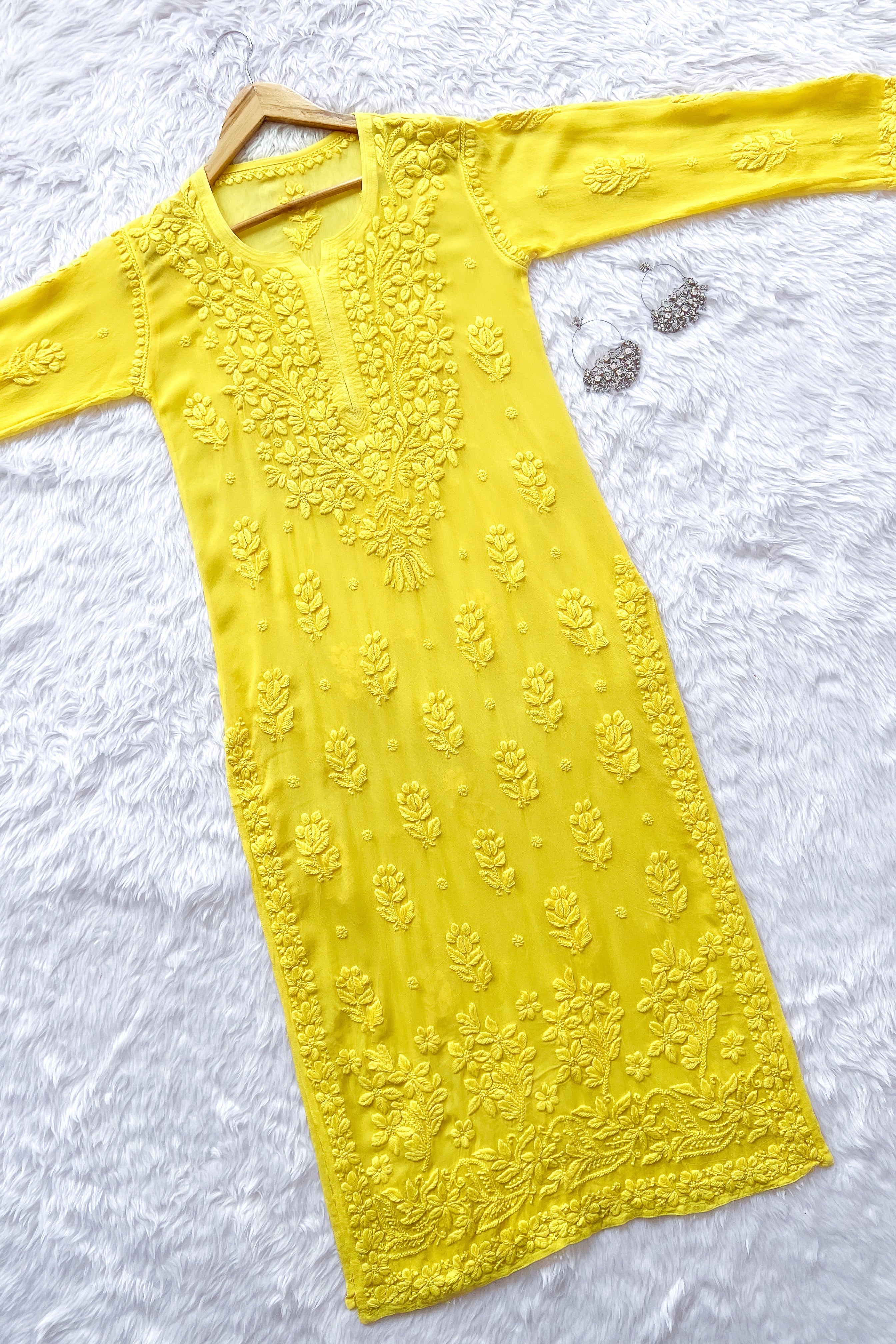 Suhana Premium Viscose Chikankari Straight Kurta