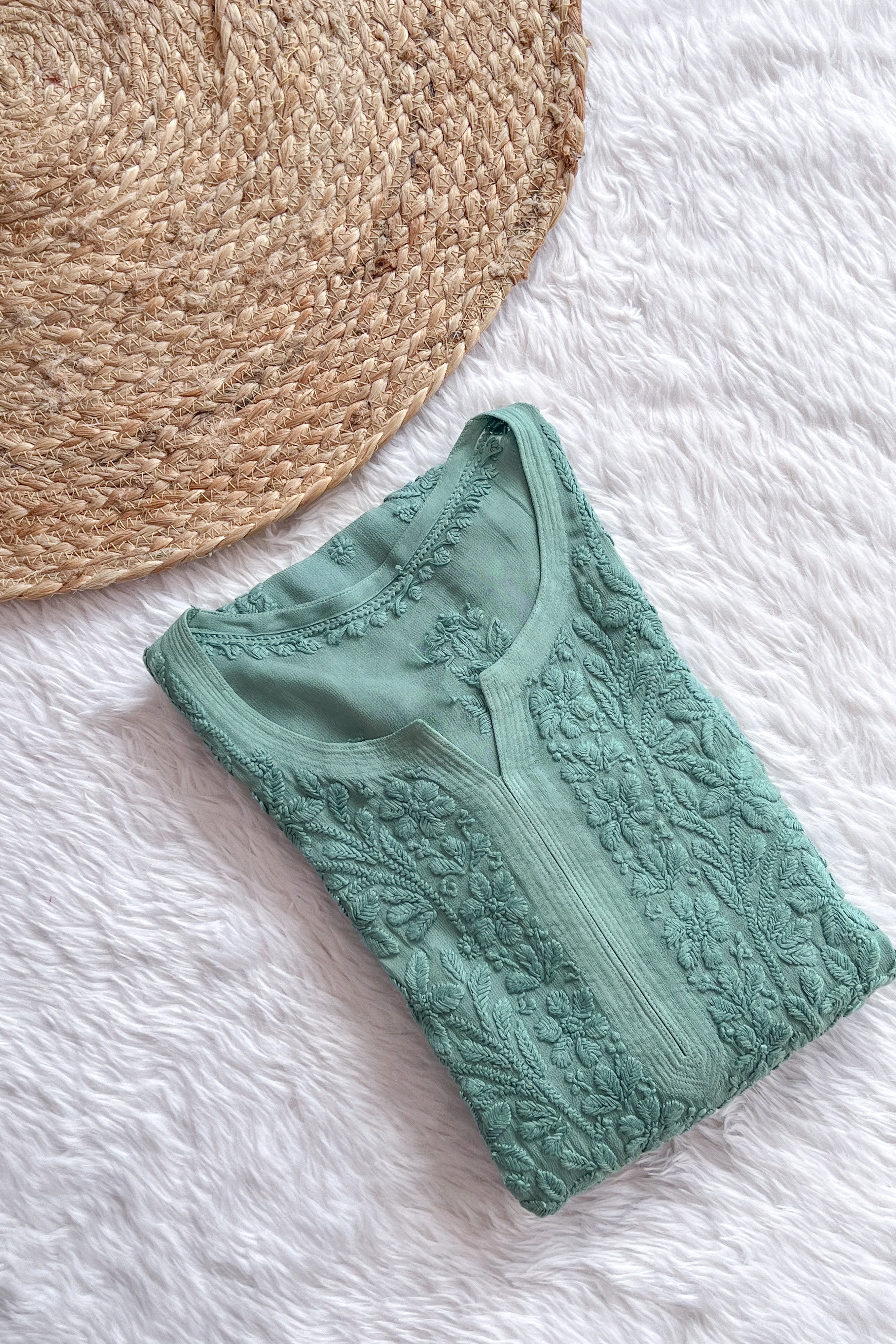 Suhana Premium Viscose Chikankari Straight Kurta