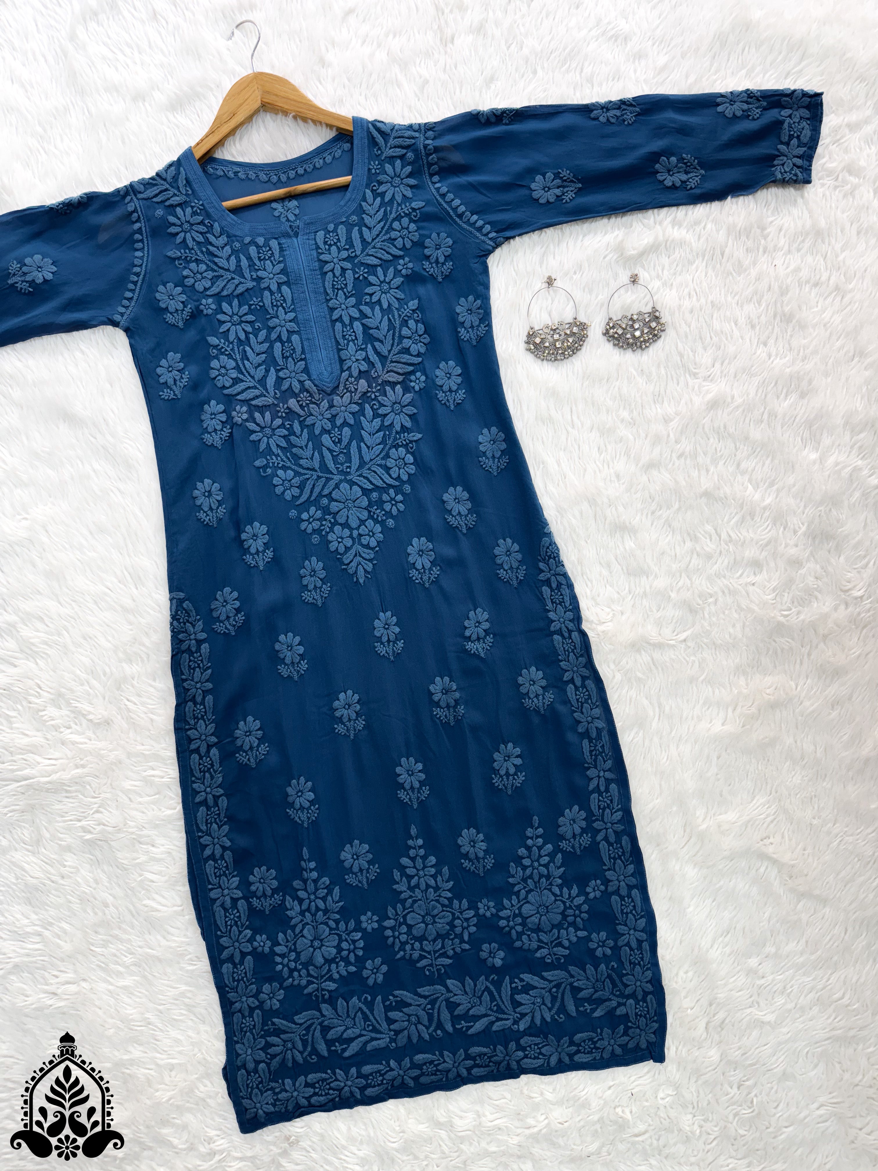 Suhana Premium Viscose Chikankari Straight Kurta