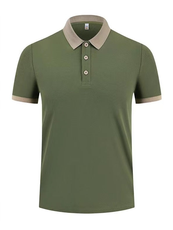 Collar Combination Polo Men T Shirt Short Sleeved Solid Color Breathable And Comfortable