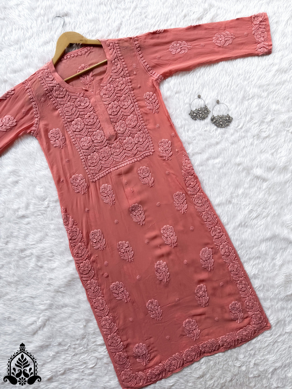 Rania Premium Viscose 5D Chikankari Straight Kurta