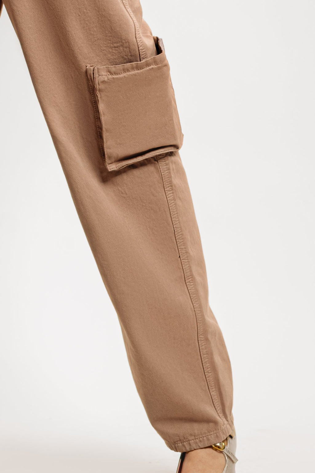 Caramel Brown Denim Utility Cargo