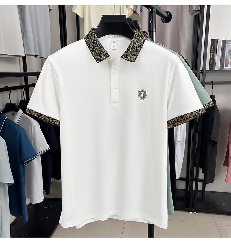 High end embroidered short sleeve POLO T-shirt for men's