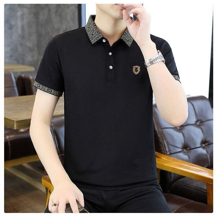 High end embroidered short sleeve POLO T-shirt for men's