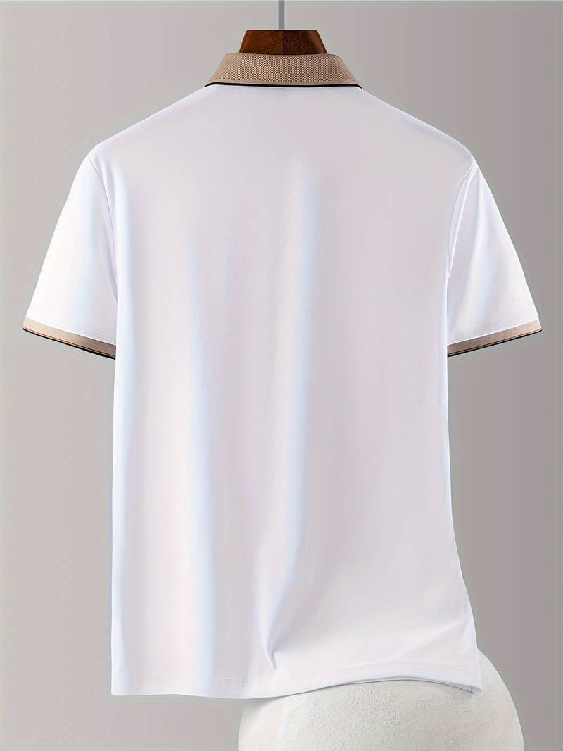 Premium Polo with Embroidered Logo & Contrast Collar