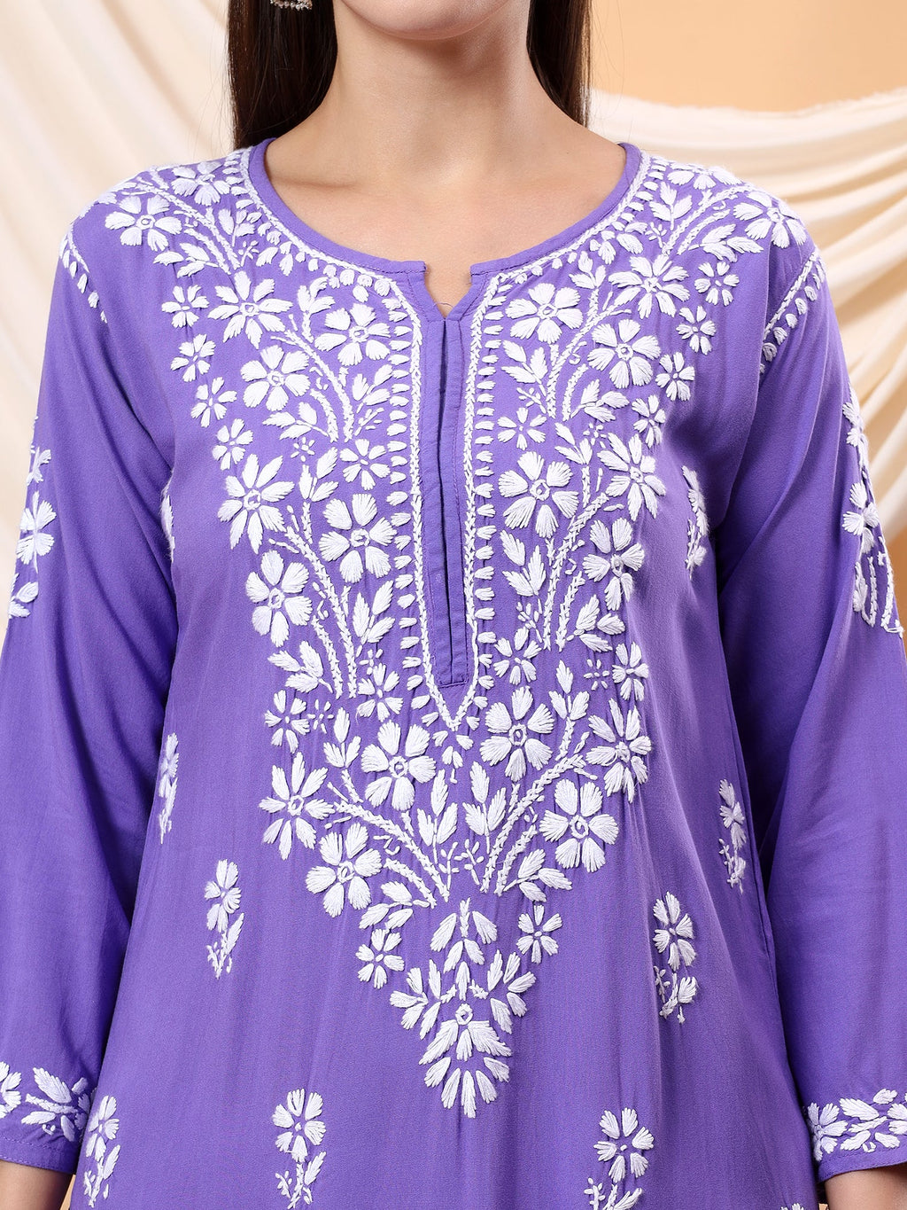 Anam Chikankari Rayon Straight Kurta