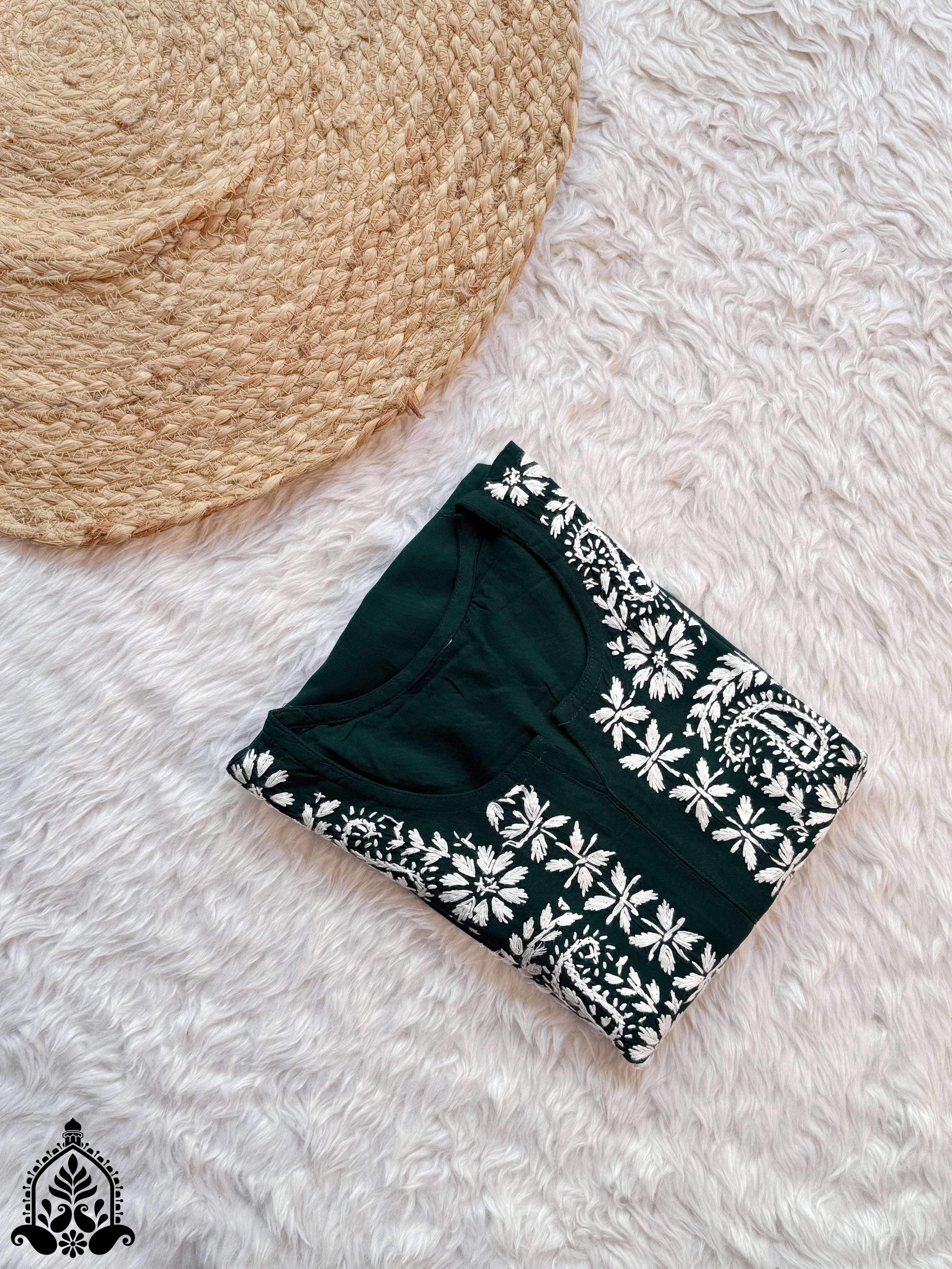 Shifa Chikankari Minimal Rayon Straight Kurta