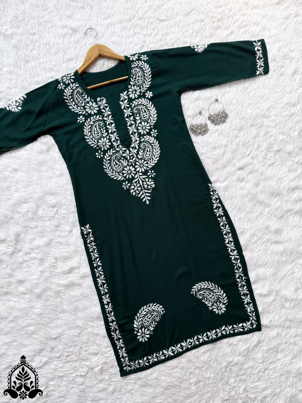 Shifa Chikankari Minimal Rayon Straight Kurta