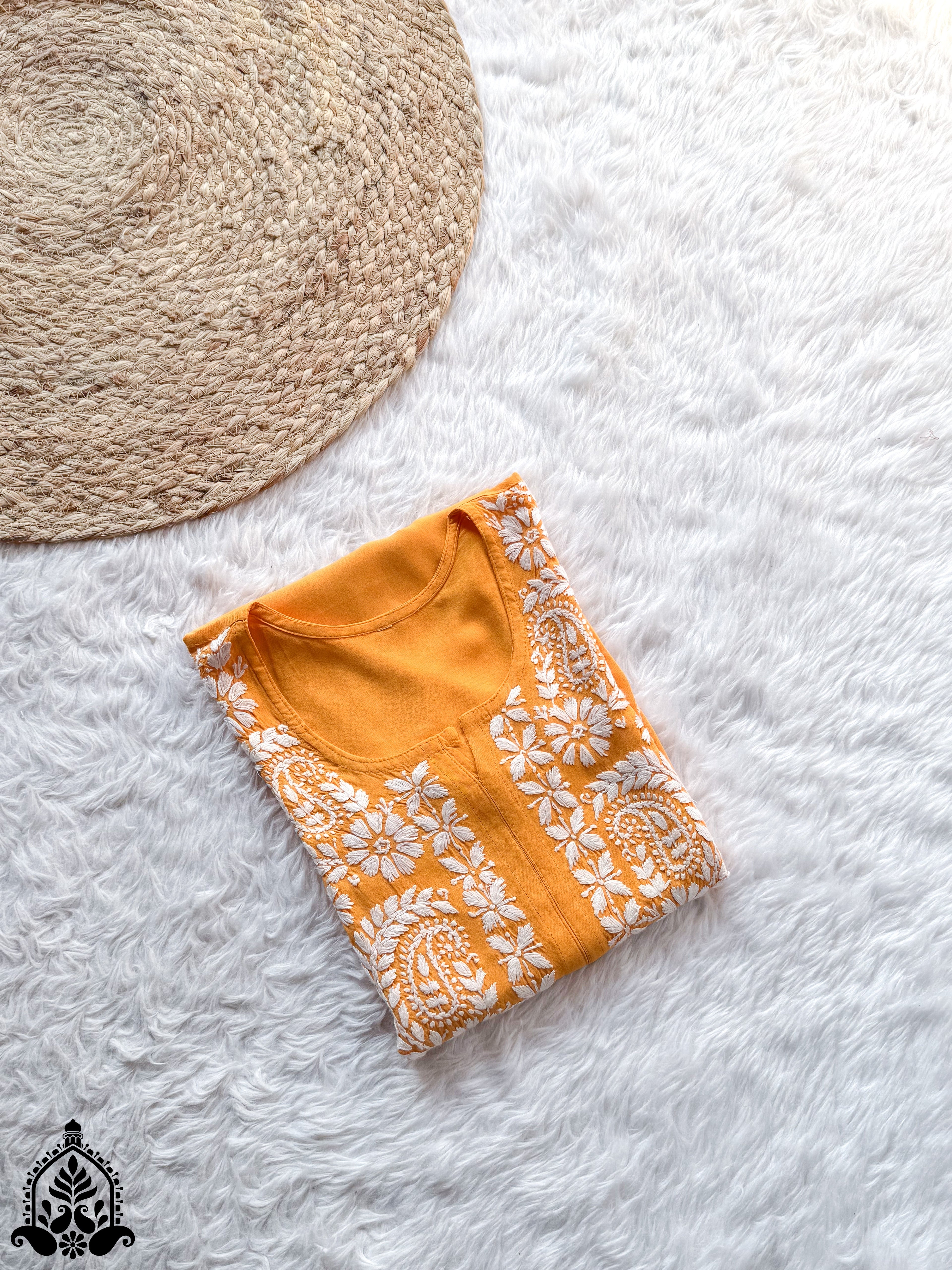 Shifa Chikankari Minimal Rayon Straight Kurta