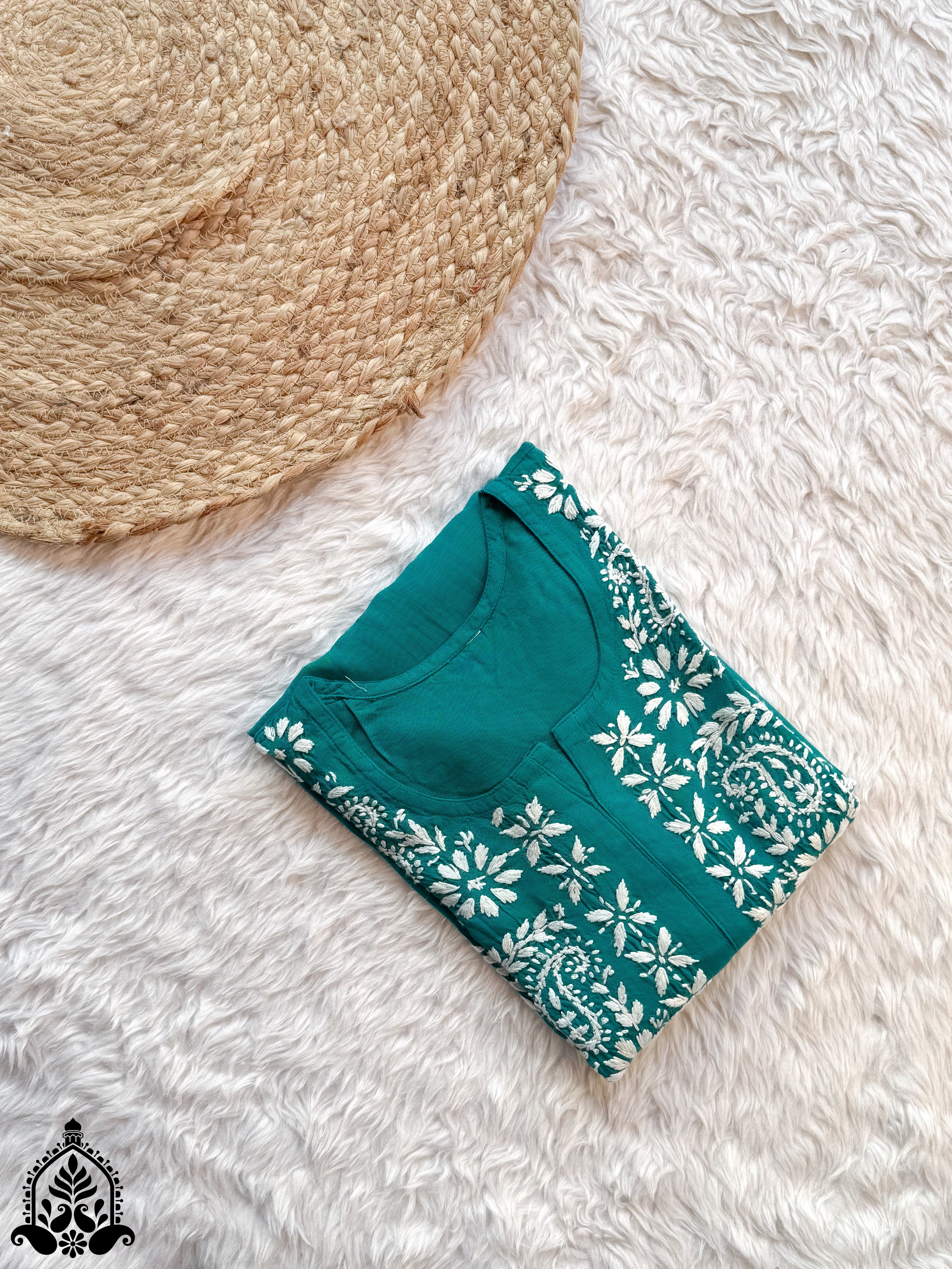 Shifa Chikankari Minimal Rayon Straight Kurta