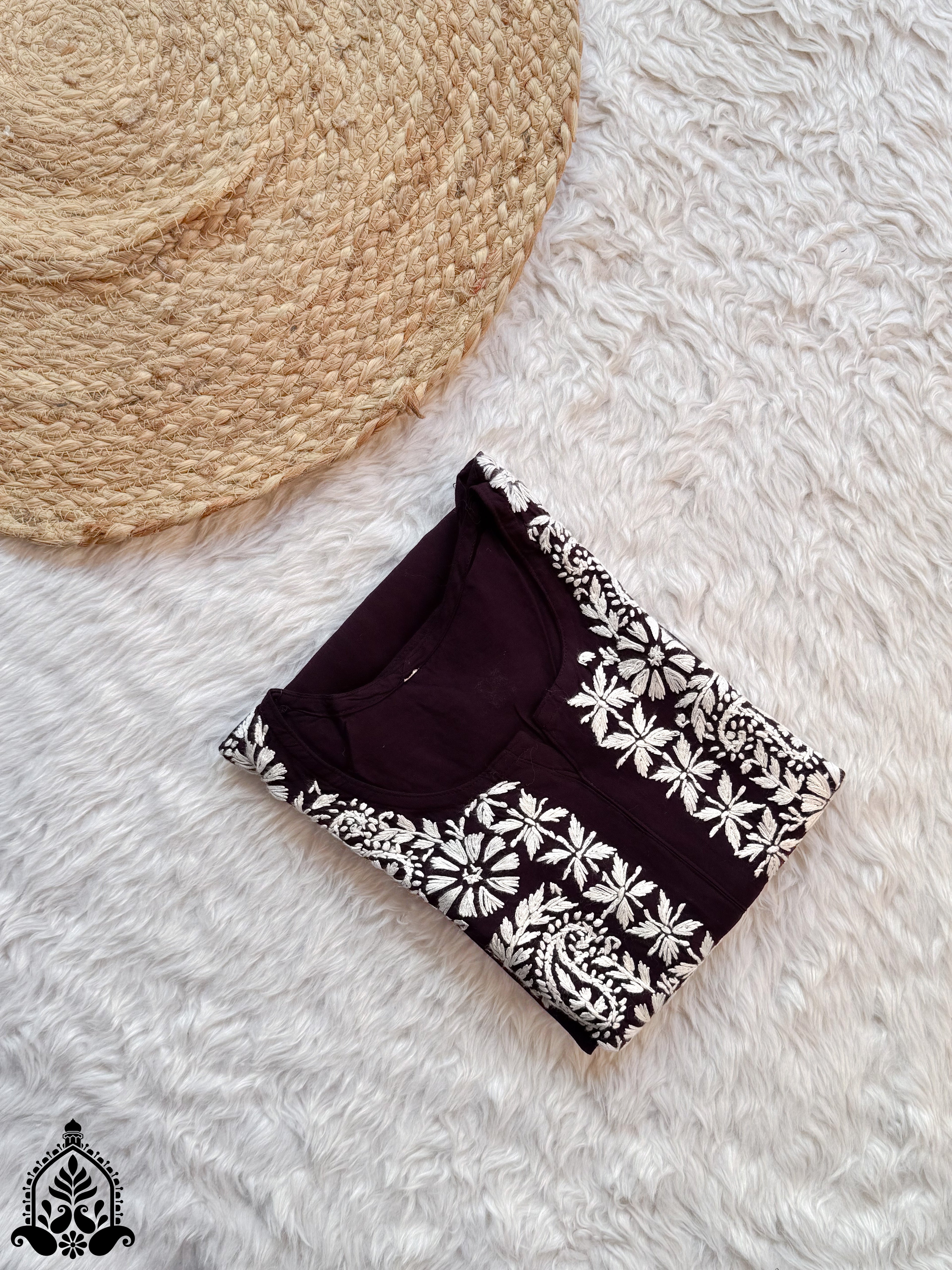 Shifa Chikankari Minimal Rayon Straight Kurta